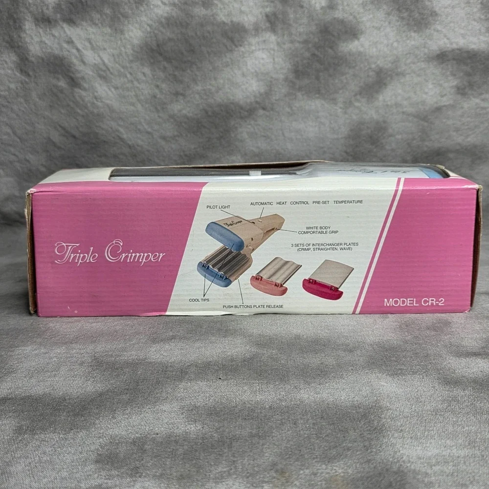 Triple Crimper 3 in 1 Crimp, Straighten, Wave Model CR-2 Vintage‎ 90s